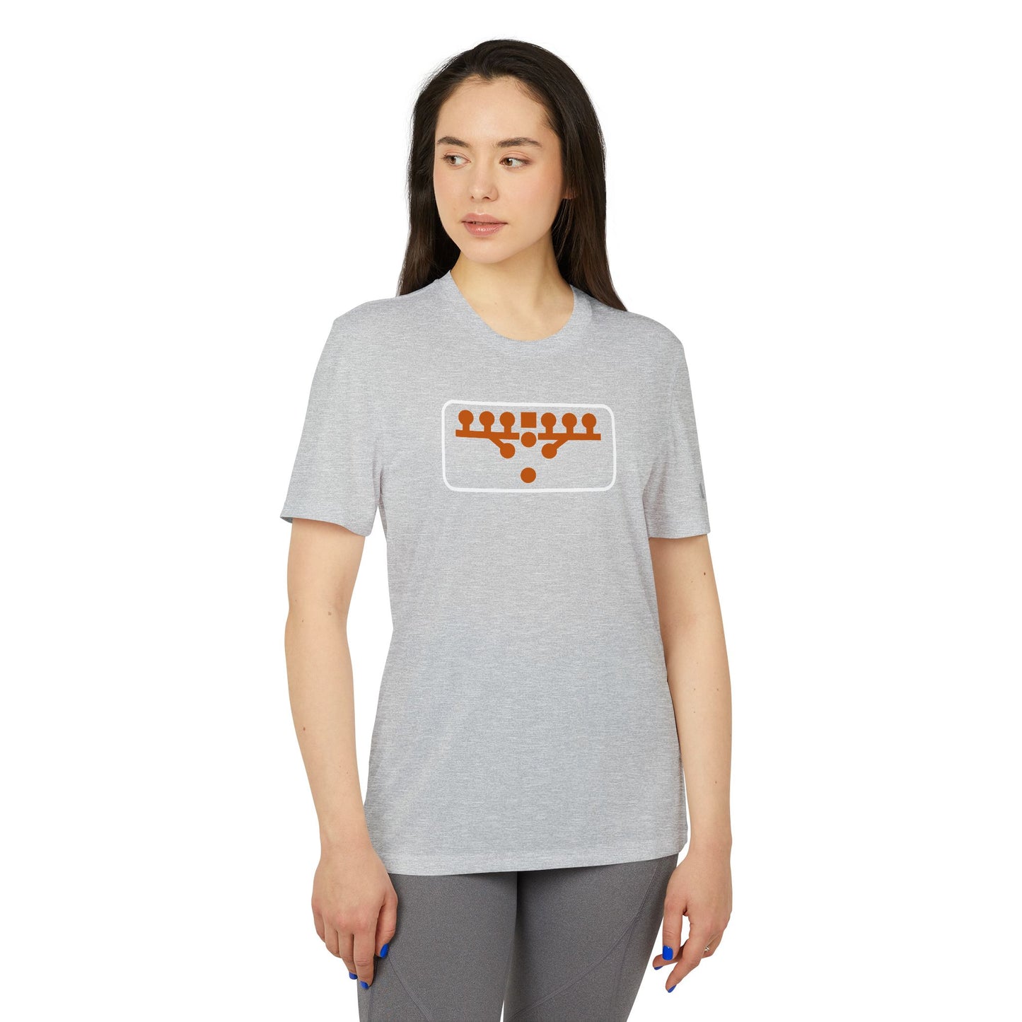 Custom adidas® Victory Kneel Sport T-shirt - Burnt Orange/White