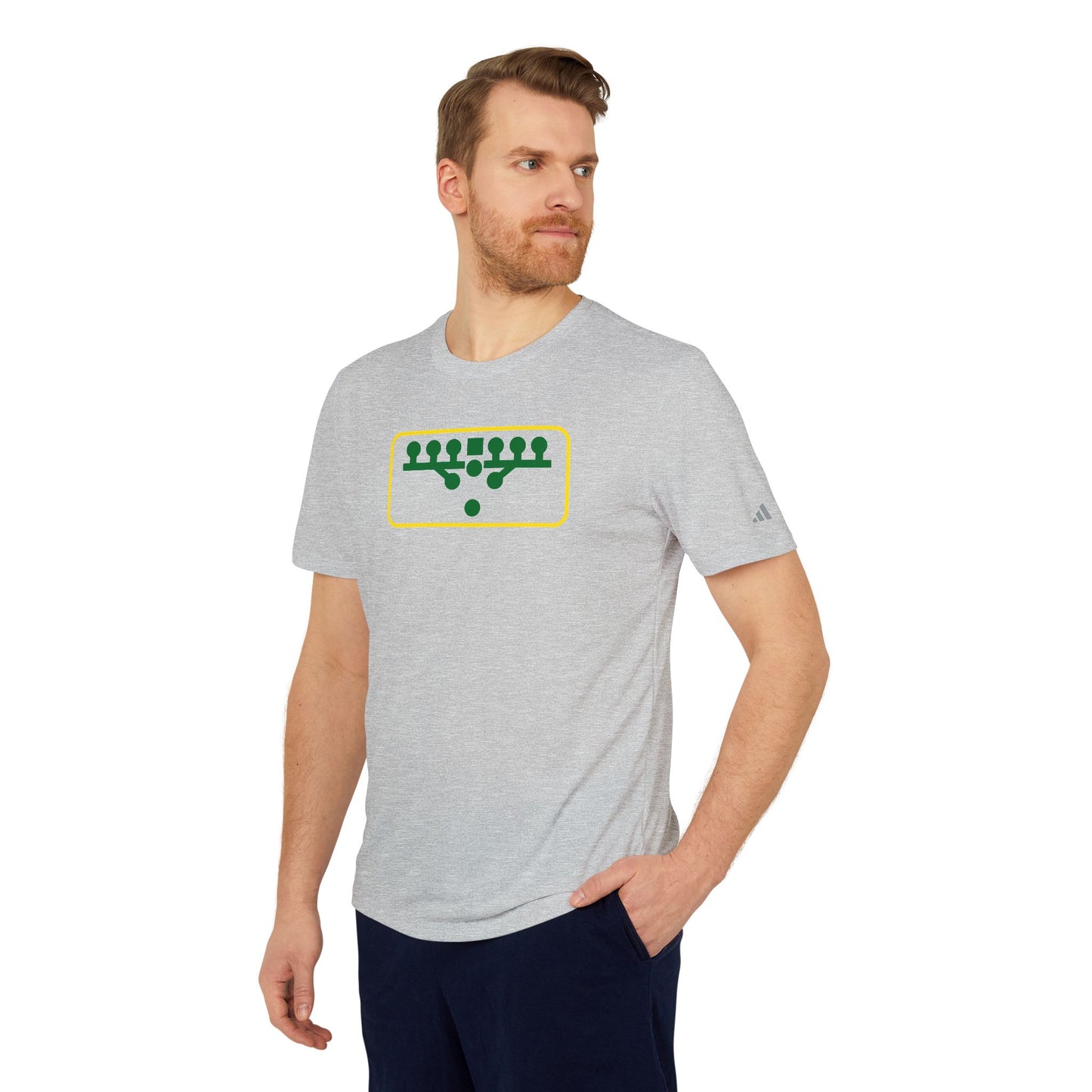 Custom adidas® Victory Kneel Sport T-shirt - Green/Yellow