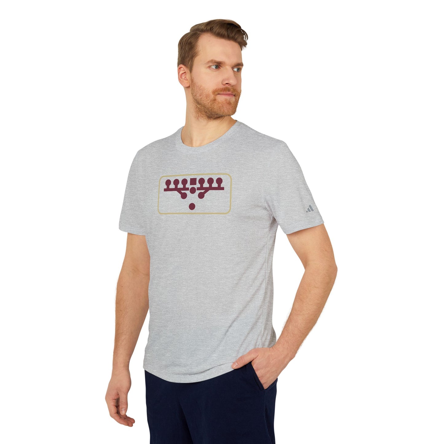 Custom adidas® Victory Kneel Sport T-shirt Garnet/Gold