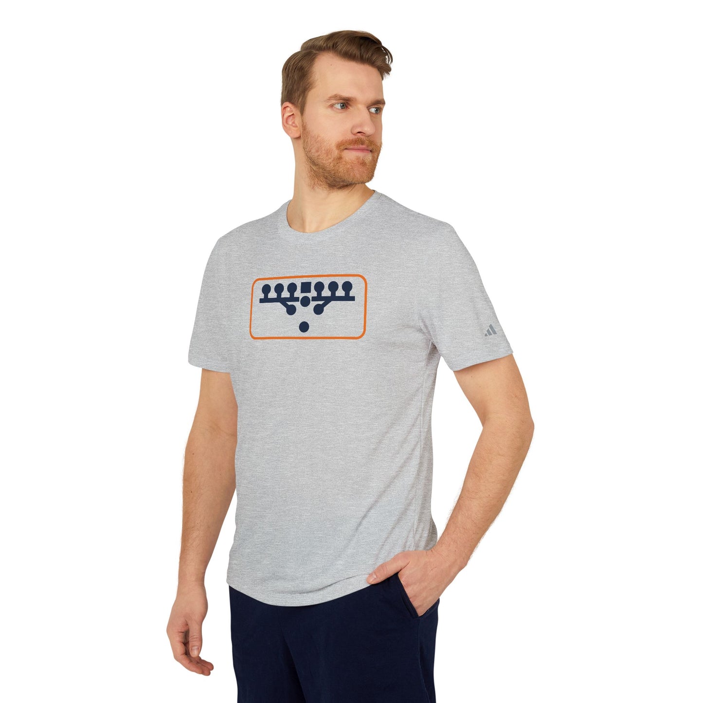 Custom adidas® Victory Kneel Sport T-shirt Navy/Orange