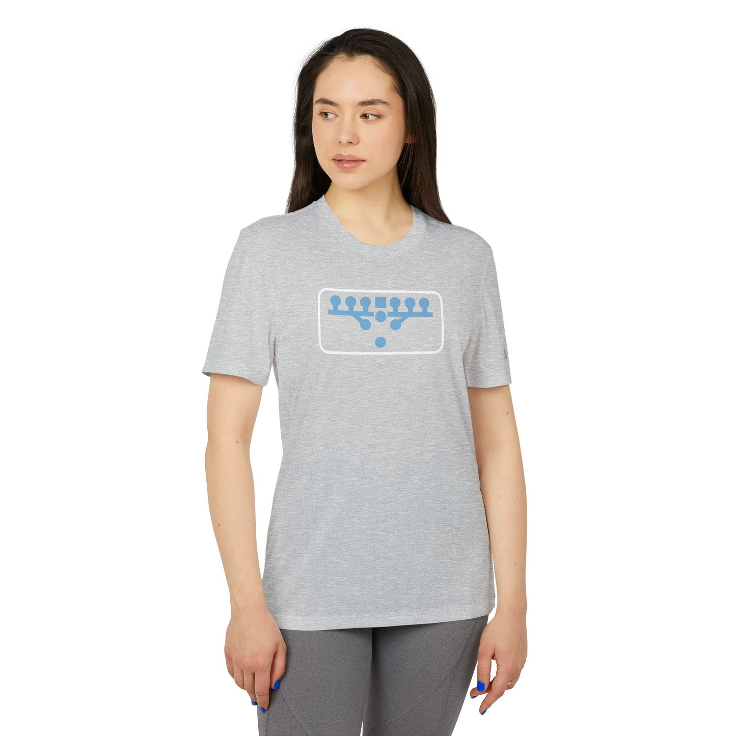 Custom adidas® Victory Kneel Sport T-shirt Light Blue/White