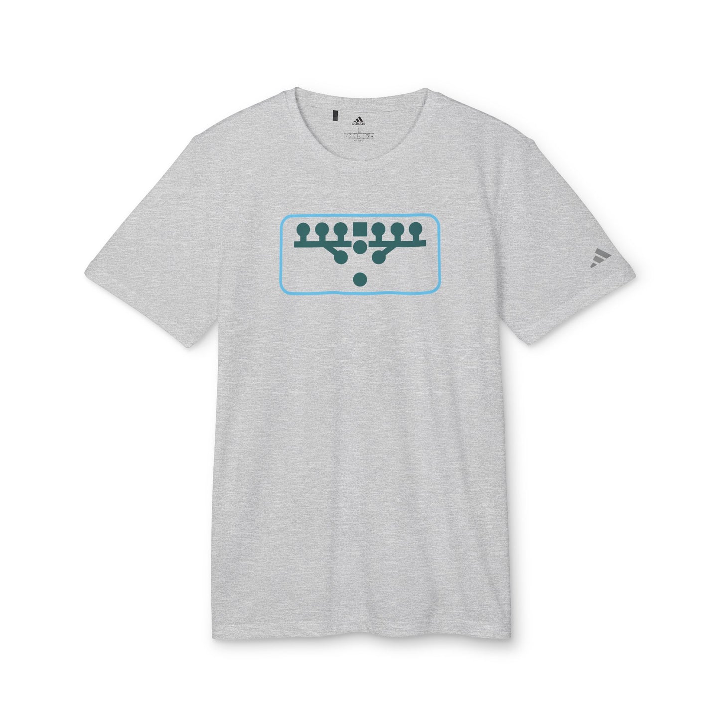 Custom adidas® Victory Kneel Sport T-shirt - Green/Baby Blue