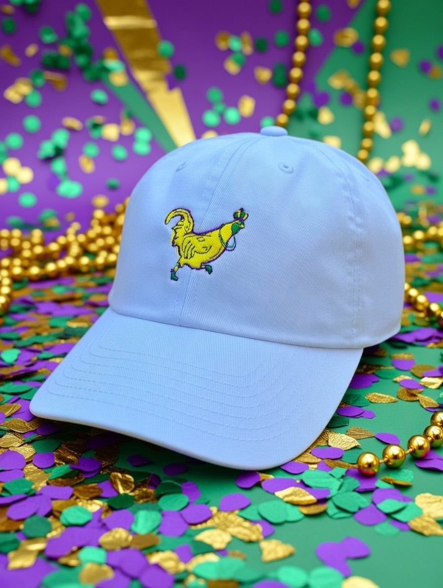Mardi Gras Chicken on the Run Hat