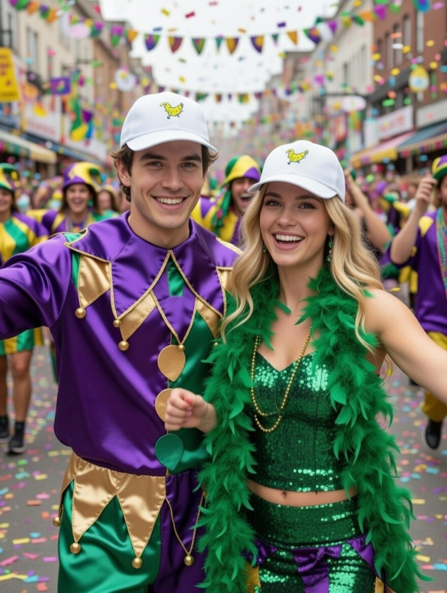 Mardi Gras Chicken on the Run Hat