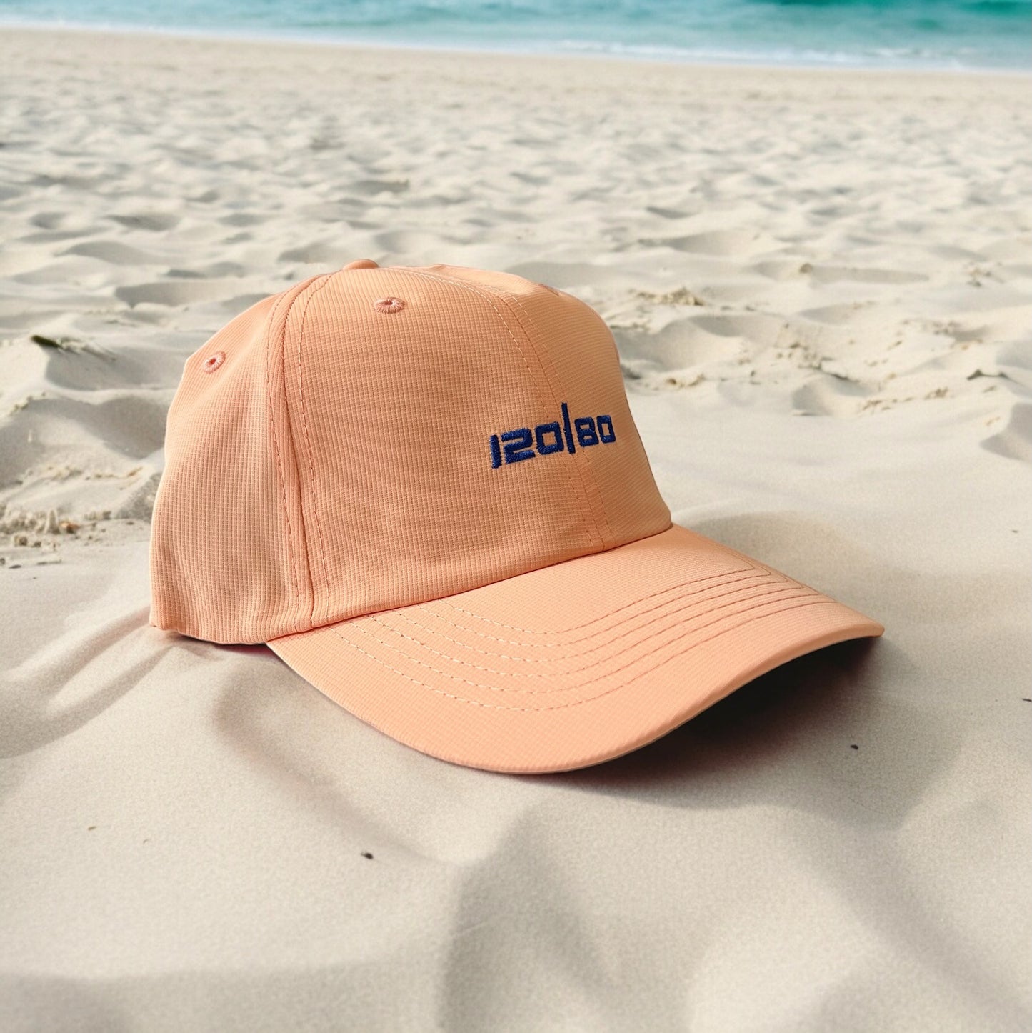 120/80 Performance Hat - Apricot/Royal Blue