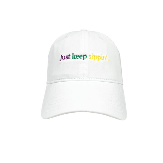 Just Keep Sippin' Mardi Gras Hat