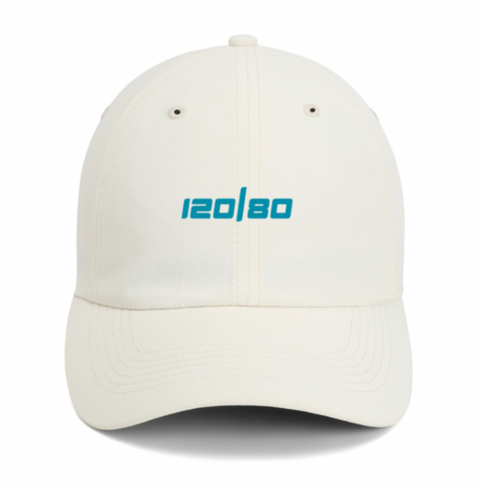 120/80 Performance Hat - Ivory/Turquoise